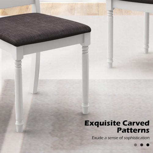 Gymax Wooden Dining Chair Set of 4 w/ Acacia Wood Legs Padded Cushion Ladder Back