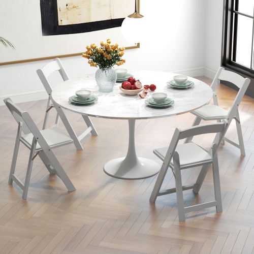 Gymax Set of 16 Dining Chairs w/ Rubber Wood Legs & Padded Seat for Home Office Events White