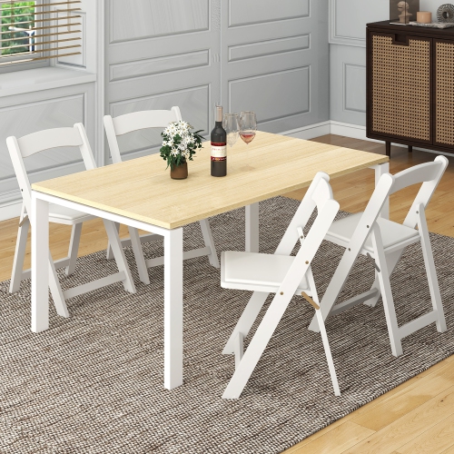 Gymax Set of 16 Dining Chairs w/ Rubber Wood Legs & Padded Seat for Home Office Events White