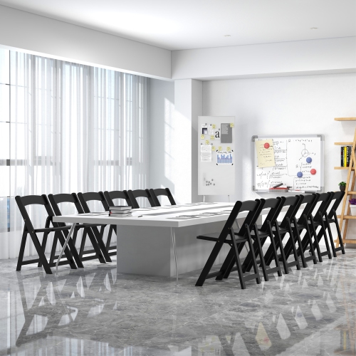 Gymax Set of 12 Dining Chairs w/ Rubber Wood Legs & Padded Seat for Home Office Events Black