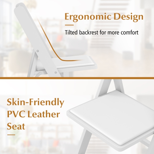 Gymax Set of 20 Dining Chairs w/ Rubber Wood Legs & Padded Seat for Home Office Events White