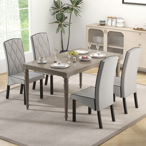 Gymax Modern Dining Chair Set of 4 w/ High Backrest High-density Sponge Cushion