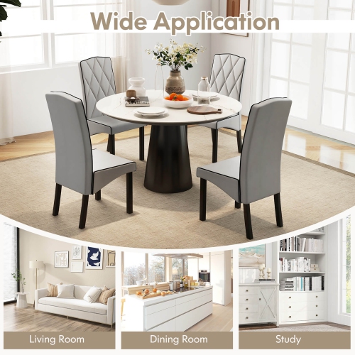 Gymax Modern Dining Chair Set of 4 w/ High Backrest High-density Sponge Cushion