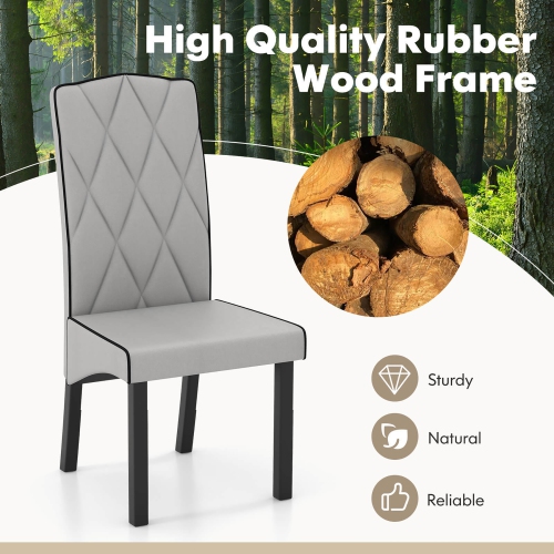 Gymax Modern Dining Chair Set of 4 w/ High Backrest High-density Sponge Cushion