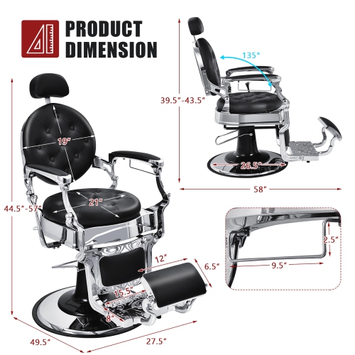 Costway Chair Salon Chair Hydraulic Recline Beauty Spa Styling Equipment