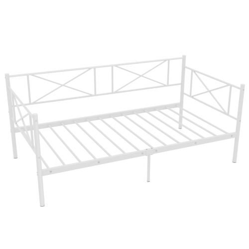 Gymax Twin Size Metal Daybed Modern Platform Bed w/ Heavy-duty Metal Slat Support