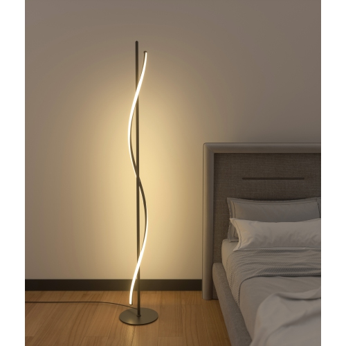 BAZZ Dante 60 in. Matte Black LED Dimmable Modern Floor Lamp