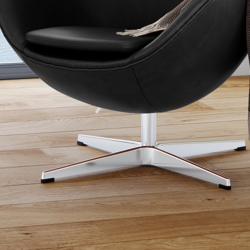 Valencia Finola – Fauteuil d’appoint en cuir pleine fleur, noir