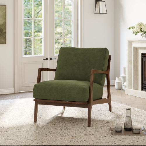 Valencia Ella Fabric Accent Chair, Olive Green Color