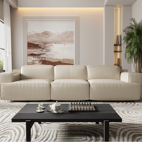 Valencia Valentina Leather Three Seats Recliner Sofa, Beige