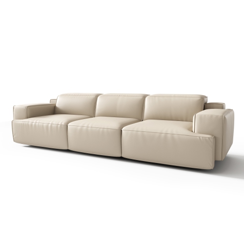 Valencia Valentina Leather Three Seats Recliner Sofa, Beige