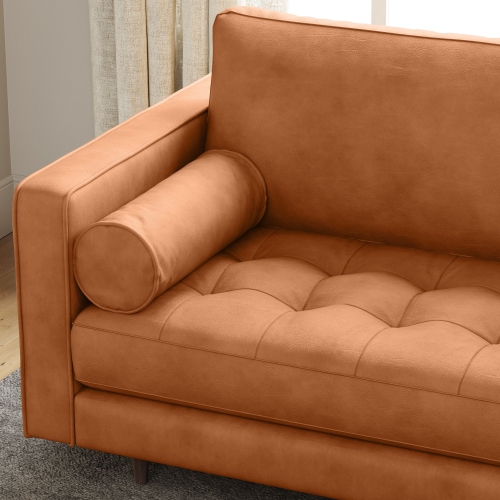 Canapé Isabella en cuir grande, cognac