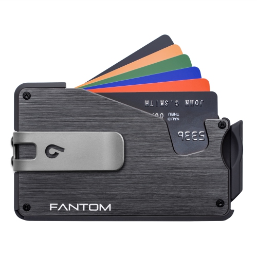 Portefeuille Fantom S Slim avec pince à billets - Noir