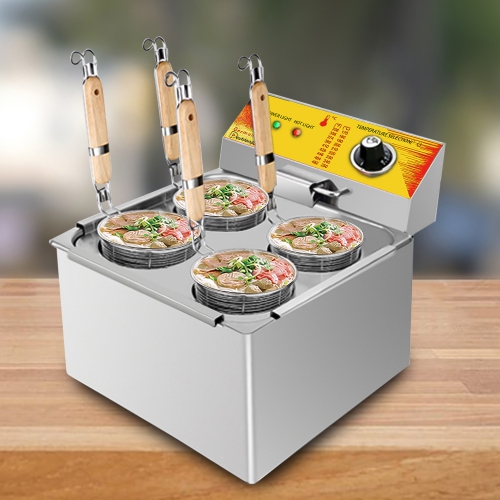AP-386 Electric Pasta Cooker | Noodle Machine | 4-Basket Hot Pot for Pasta and Noodles | 110V