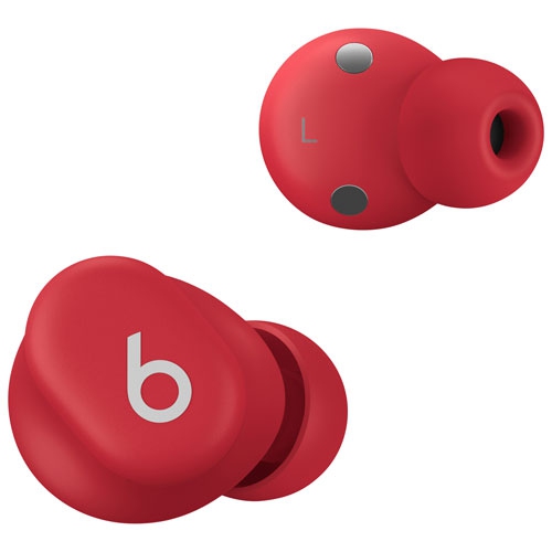 Boîte ouverte - Écouteurs boutons 100 % sans fil à isolation sonore Solo Buds de Beats by Dr. Dre - Rouge transparent