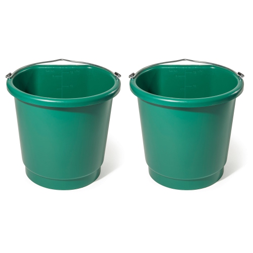 Farm Innovators 3 Gal Flat Back Plastic Heated Bucket, 70 Watt, Green