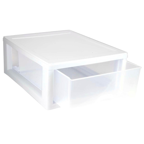 Sterilite 16 Qt Single Box Modular Stacking Storage Drawer Container