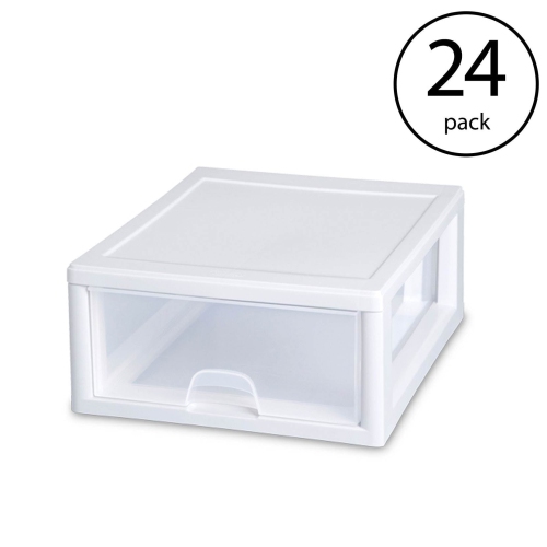 Sterilite 16 Qt Single Box Modular Stacking Storage Drawer Container