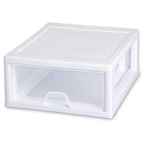 Sterilite 16 Qt Single Box Modular Stacking Storage Drawer Container