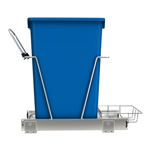 Rev-A-Shelf Pullout Trash Can 35 qt. for Kitchen Cabinets, Blue, RV-12KD-22C-S