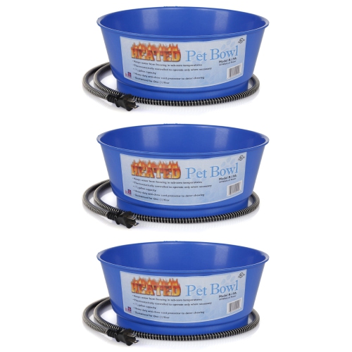 FARM INNOVATORS  60 Watt 1.5 Gallon Electric Heated Pet Water Bowl, Blue (3 Pack)