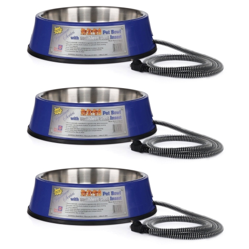 Farm Innovators 3 Quart Heated Pet Bowl with Stainless Steel Insert