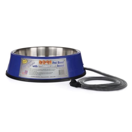 Farm Innovators 3 Quart Heated Pet Bowl with Stainless Steel Insert