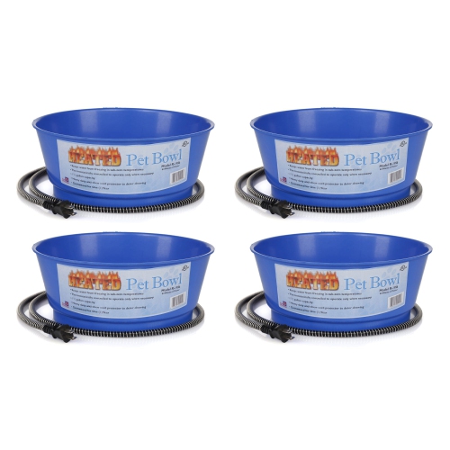 FARM INNOVATORS  60 Watt 1.5 Gallon Electric Heated Pet Water Bowl, Blue (4 Pack)