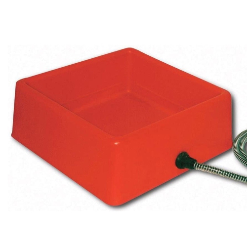 Farm Innovators 1.25 Gallon 60W Electric Heated Pet Water Bowl, Red