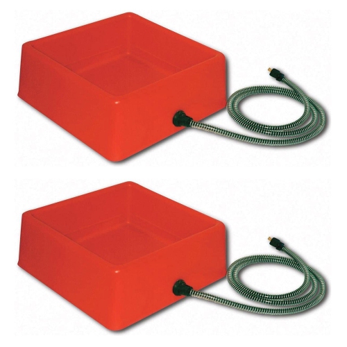 Farm Innovators 1.25 Gallon 60W Electric Heated Pet Water Bowl, Red