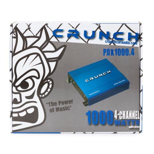 Crunch PowerDriveX 1000 Watt 4 Channel Blue A/B Car Stereo Amplifier
