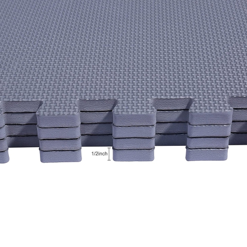 BalanceFrom Fitness 48 Sq Ft Interlocking EVA Foam Exercise Mat Tiles, Gray