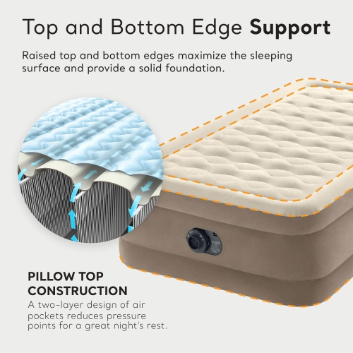 Matelas pneumatique de luxe Dura-Beam de Intex 64427ED avec pompe intégrée, lit simple