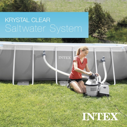 Intex 26675EG 1600 GPH Krystal système d'eau salée pour piscine et pompe à filtre de sable