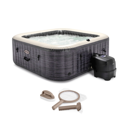 Intex PureSpa Plus Inflatable Square Hot Tub Spa with Maintenance Accessory Kit