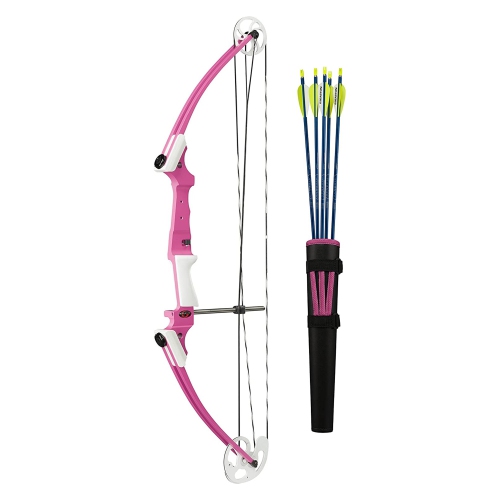 Genesis Original Lightweight Archery Compound Bow/Arrow Set, Left Handed, Pink