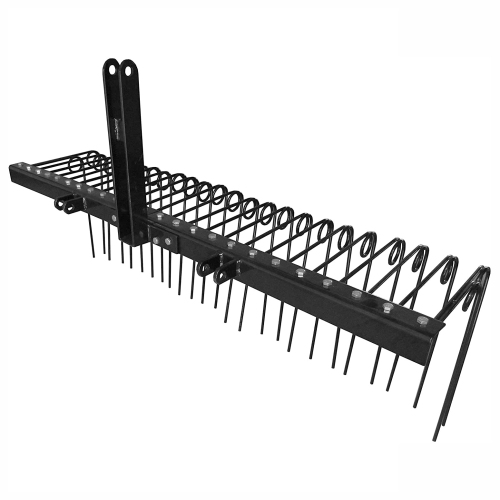FIELD TUFF  3 Point 72 Inch Durable Powder Coated Steel Pine Straw Rake In Black