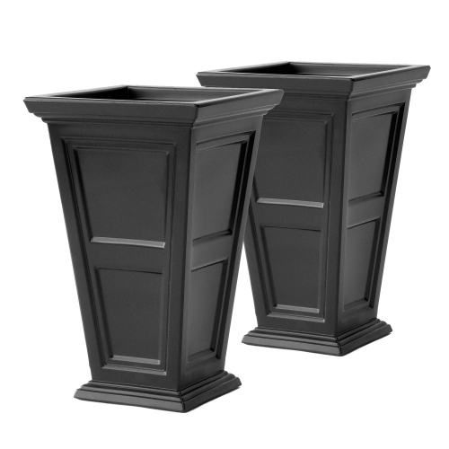 FCMP Outdoor Chelsea Planter Box with Self Watering Feature, Black