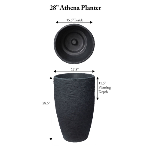 ALGREEN PRODUCTS  87313 Athena 28.5" Self-Watering Flower Pot & Planter, Brown