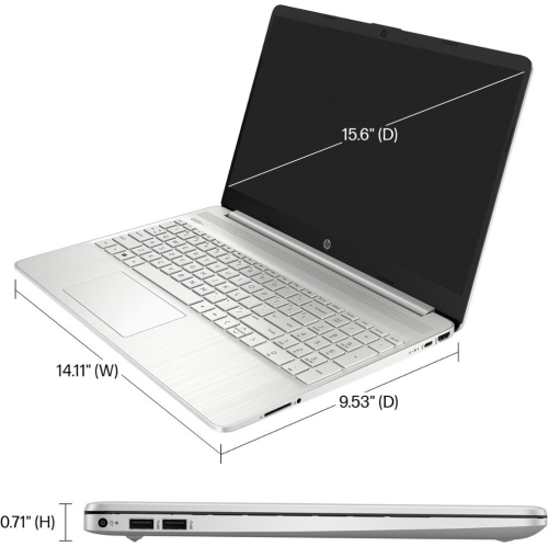HP - 15.6" Micro-edge IPS Touch-Screen Laptop - Intel Core i3 1215u- 64GB Memory - 2TB SSD - Natural Silver - Windows 11 Home S mode - Intel UHD