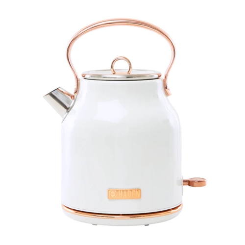 HADEN  Heritage 1.7 Liter Stainless Steel Electric Water Kettle & Copper In Ivory Love this kettle! It’s so pretty, and works seamlessly