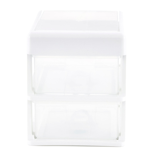 Gracious Living 2-Drawer Desktop and Countertop Organizer Drawer Set, White/Clear 