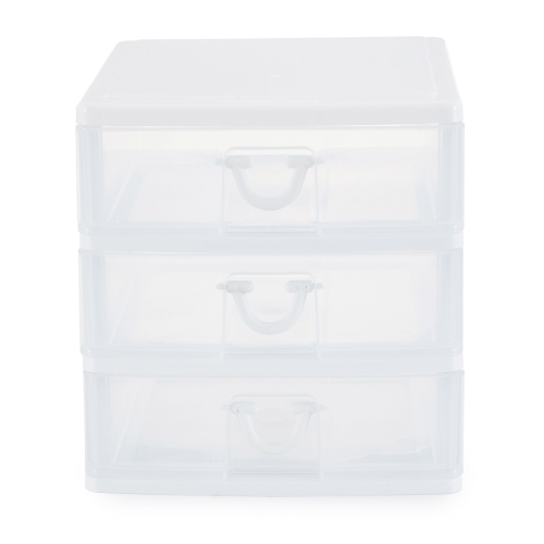 Gracious Living – Organisateur de bureau et de comptoir de luxe à 3 tiroirs, blanc
