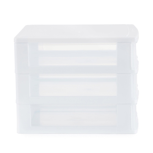 Gracious Living Deluxe 3 Drawer Storage Desktop and Countertop Organizer, White