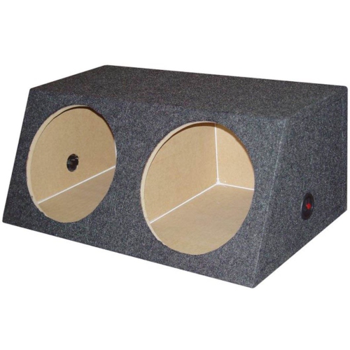 QPower QSMBASS12 Dual 12" Inch Sealed Angled Subwoofer Sub Box Speaker Enclosure