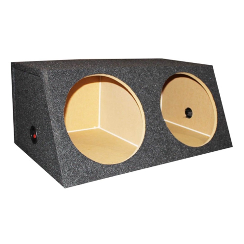 QPower QSMBASS12 Dual 12" Inch Sealed Angled Subwoofer Sub Box Speaker Enclosure