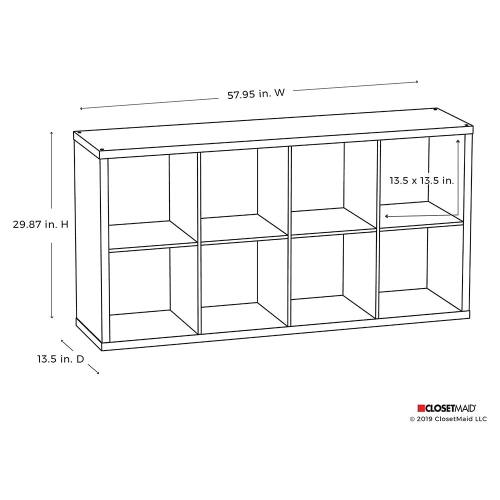 CLOSETMAID  4583 Decorative Bookcase Open Back 8-Cube Storage Organizer In White I love this organizer!