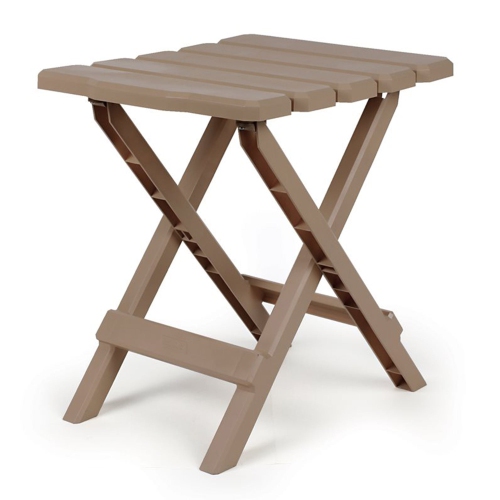 Camco – Table d’appoint pliante en plastique pour le camping Adirondack portative, taupe