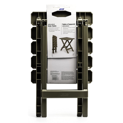 Camco – Table d’appoint pliante en plastique pour le camping Adirondack portative, taupe