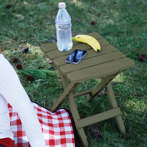 Camco – petite table d’appoint pliante en plastique pour le camping Adirondack portative, sauge